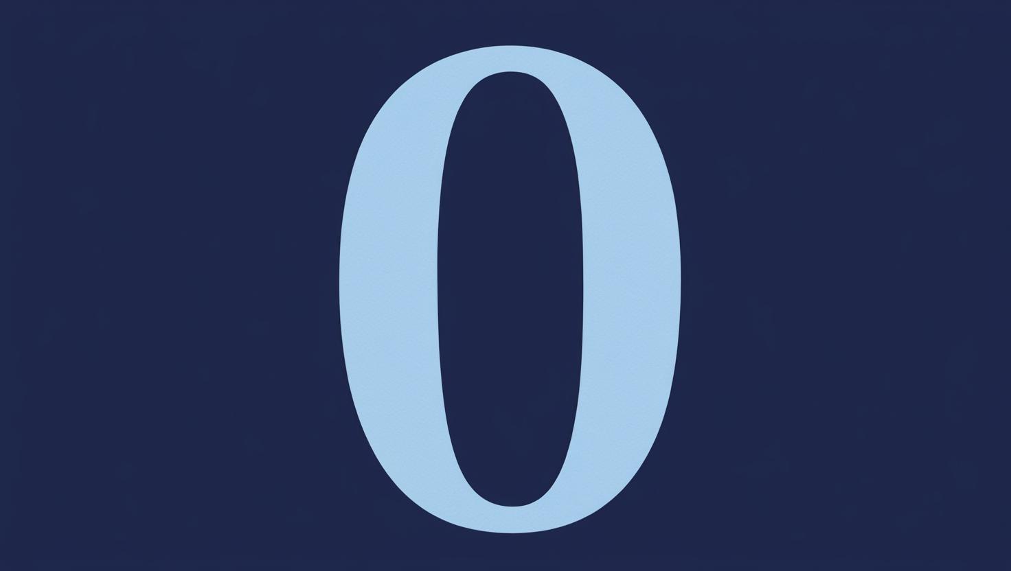 Eine große Null auf blauem Hintergrund