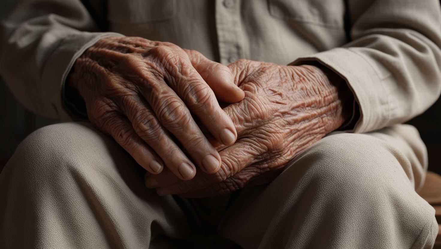 Hände einer alten Person